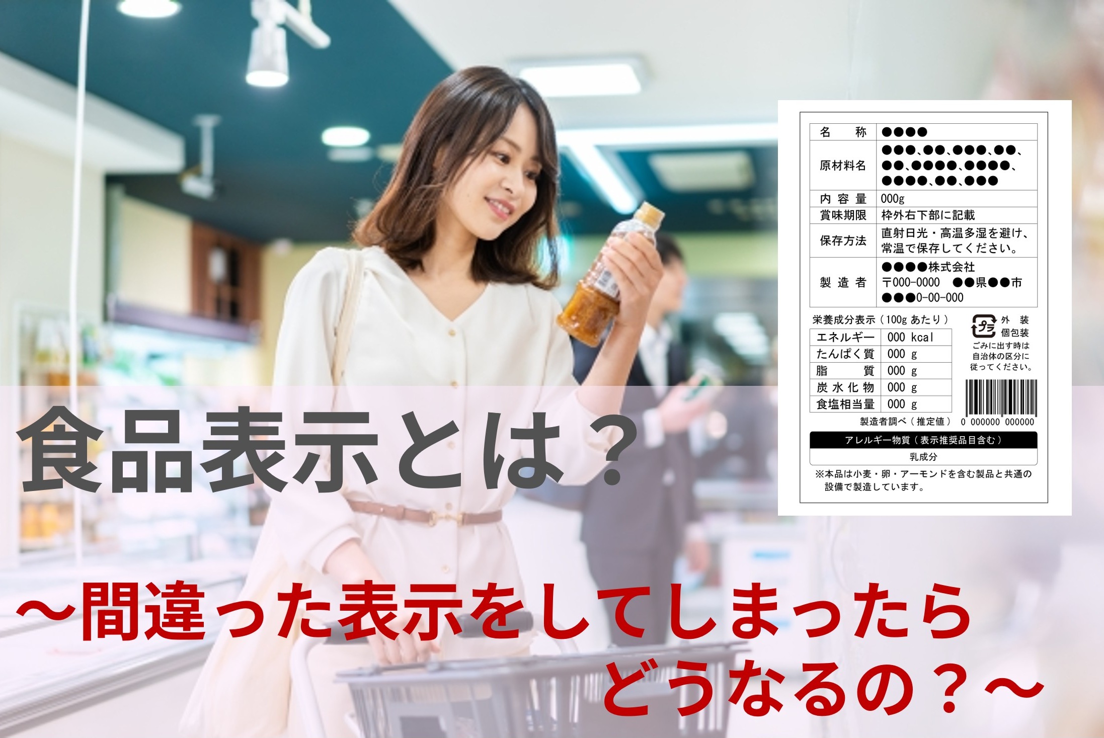 食品表示とは？　～間違った表示をしてしまったらどうなるの？～